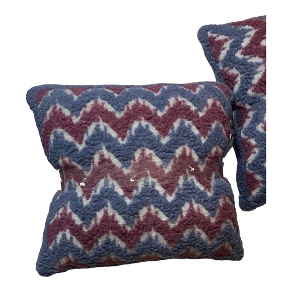Anthropologie Frati Italian Home Collection Throw Pillow Boiled Wool Chevron NWT - Picture 5 of 10